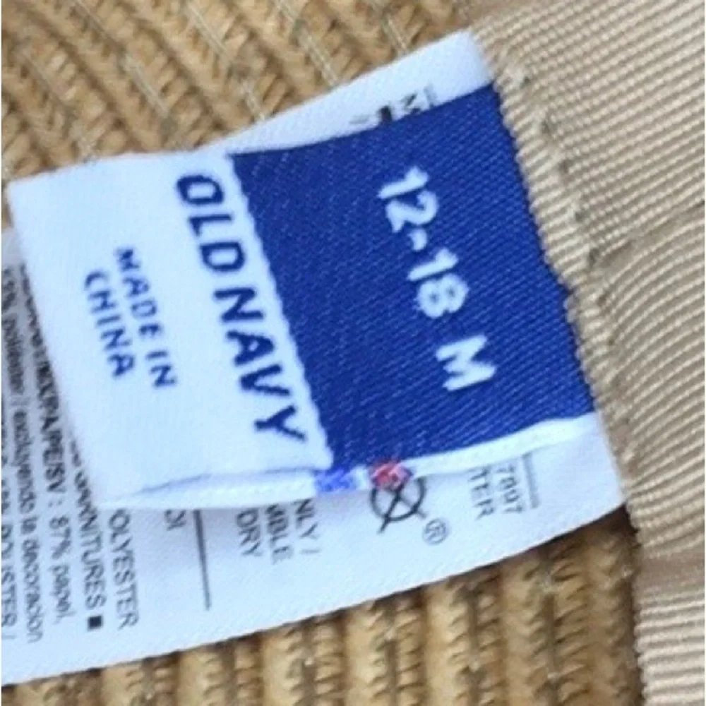Old Navy Tan Straw Floppy Baby Sunhat with Bow